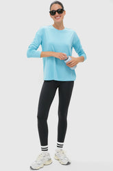 Milky Blue Long Sleeve Performance Jersey Ryan Boyfriend Tee